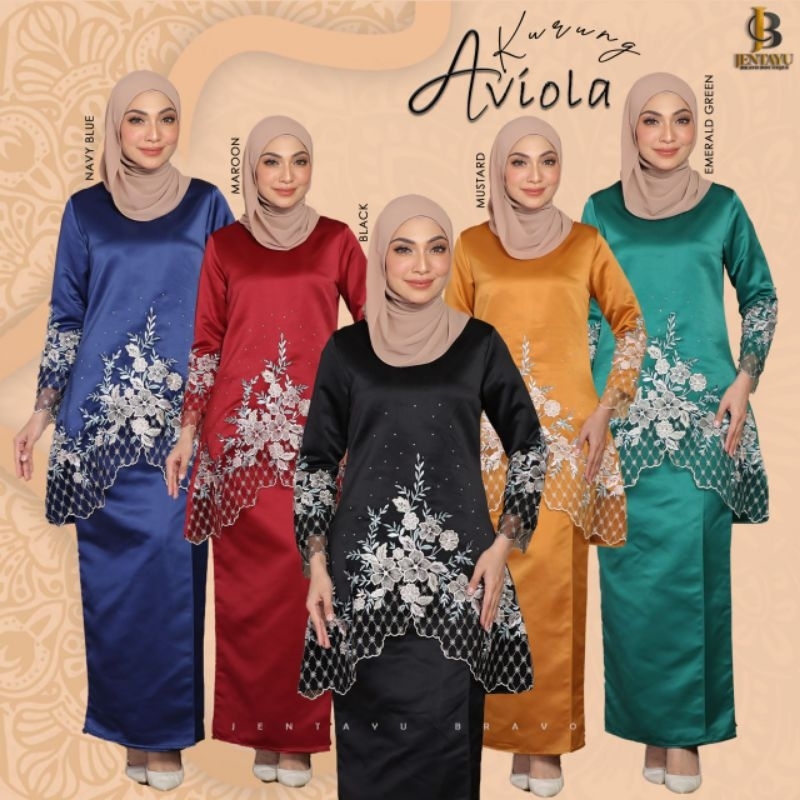 AVIOLA KURUNG PAHANG JBE BLACK, MAROON, EMERELD GREEN, NAVY BLUE, BABY ...