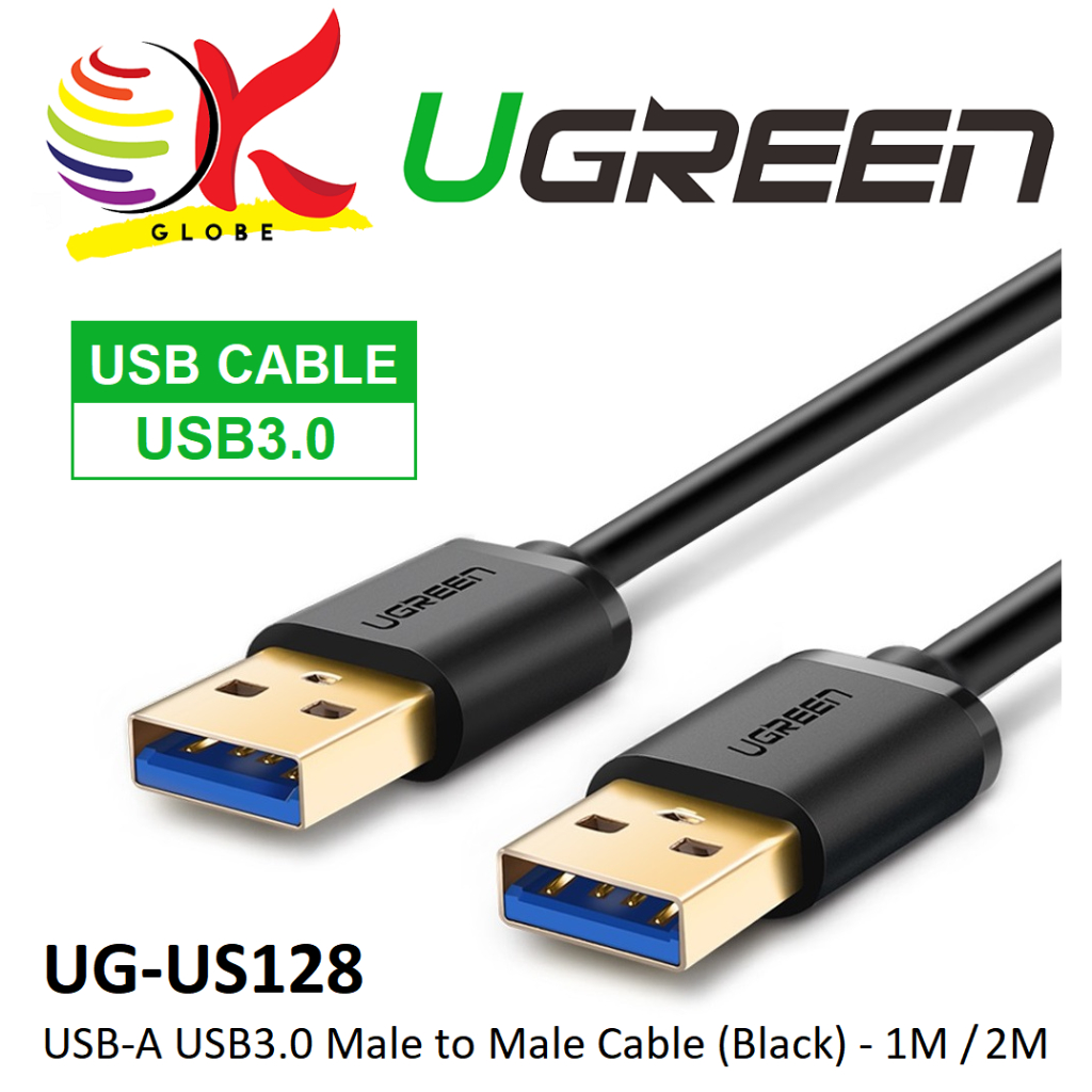 UGREEN USB 3.0 USBA MALE TO USB MALE CABLE WITH SPEED UP TO 5GBPS US128 1 METER / 2 METER / 3