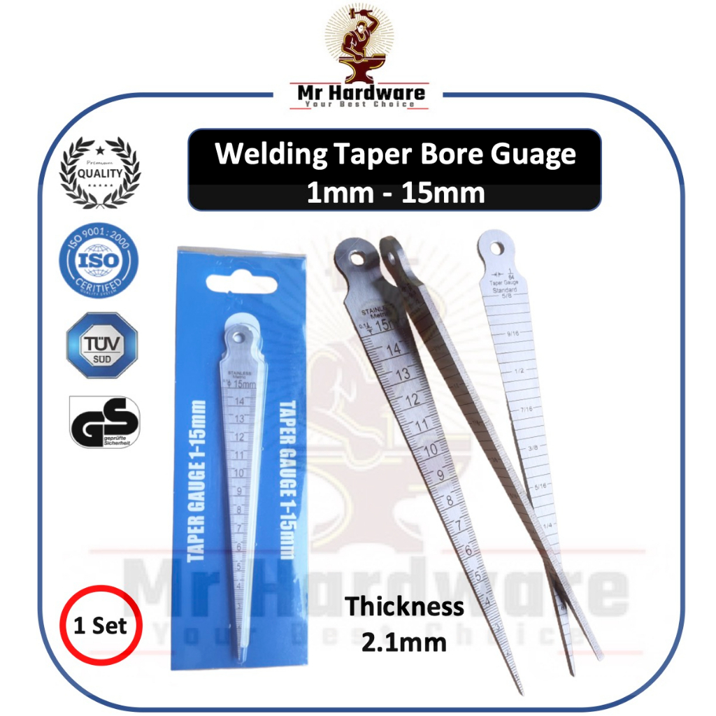 Taper Welding Gauge Gage Test Ulnar Welder Inspection Both Inch Metric