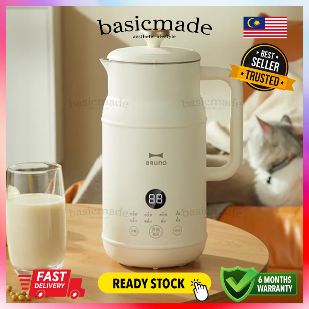Bruno Soya Bean Milk Machine Soymilk Blender 304 Stainlesssteel 3pin Malaysia Plug Local