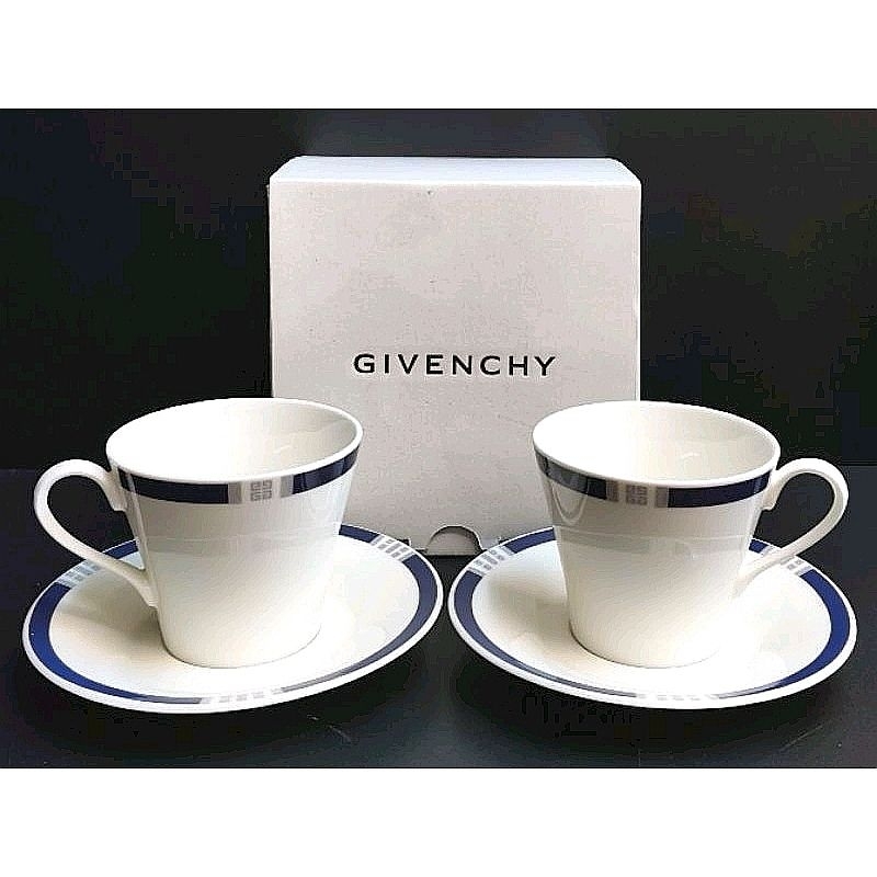 Givenchy Paris 2 Sets GB95 Fine Porcelain Cup Saucer in Original