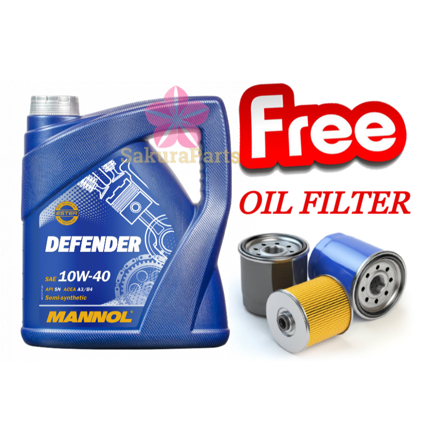 MANNOL 7507 DEFENDER 10w40 Semi Synthetic Engine Oil 4L + FREE OIL