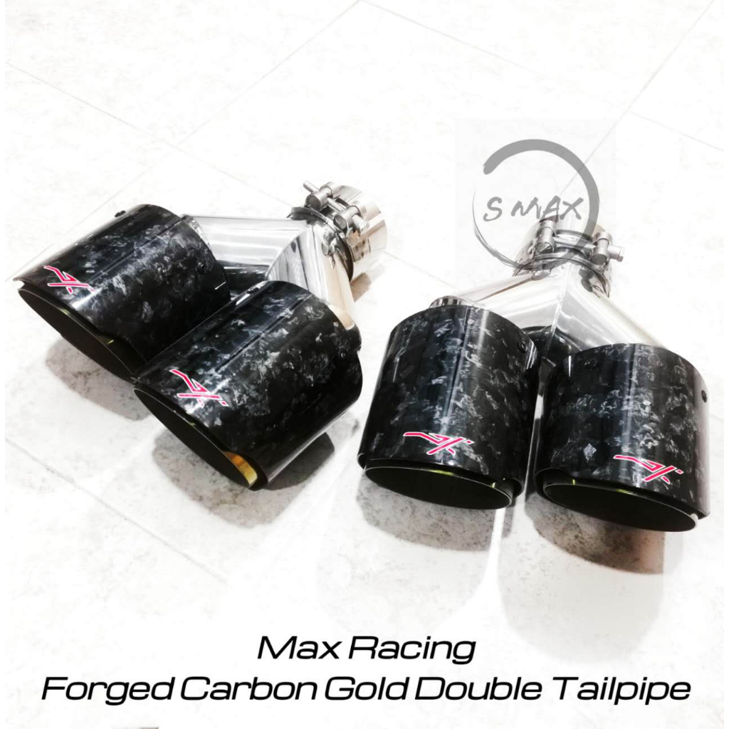 Max Racing Forged Carbon Dual Twinpipe Exhaust | Shopee Malaysia