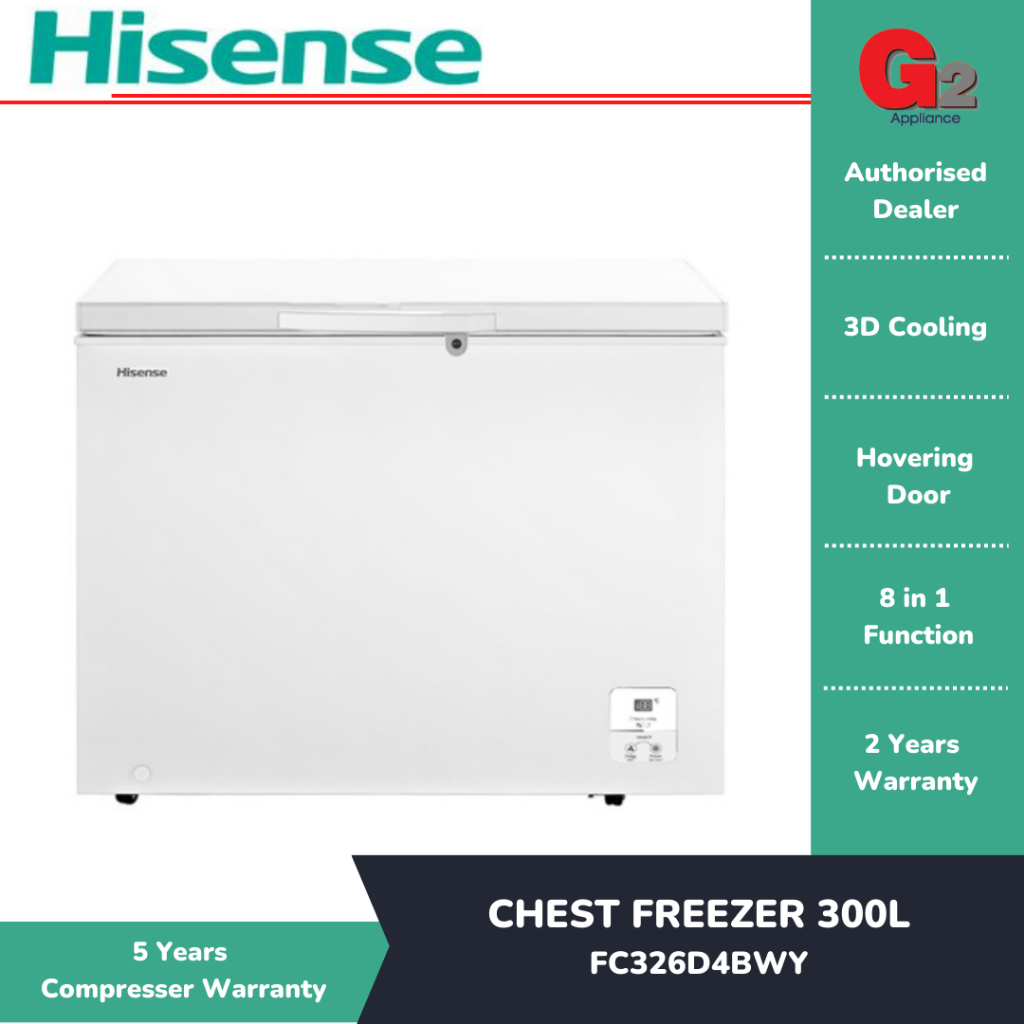 HISENSE (AUTHORISED DEALER+SEND BY LORRY) CHEST FREEZER 300L FC326D4BWY