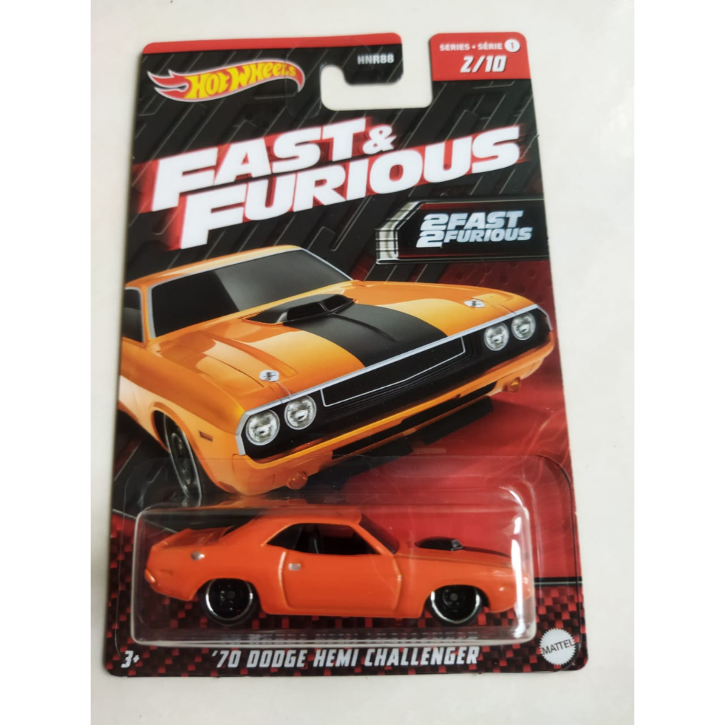 Hot Wheels Mainline Series 2023 Fast And Furious 70 Dodge Hemi Challenger Orange 2fast 2furious 3888