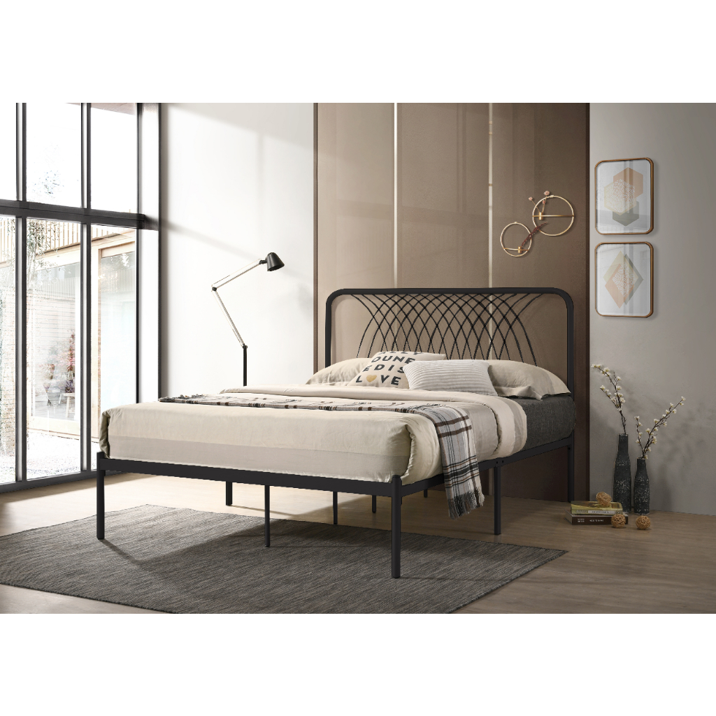 VANICE Metal Queen Bed Frame Queen Size Bed Katil Divan Queen Double ...