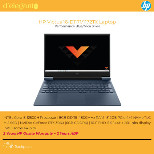 HP Victus 16-D1171/1172TX Gaming Laptop (Performance Blue/Mica Silver ...
