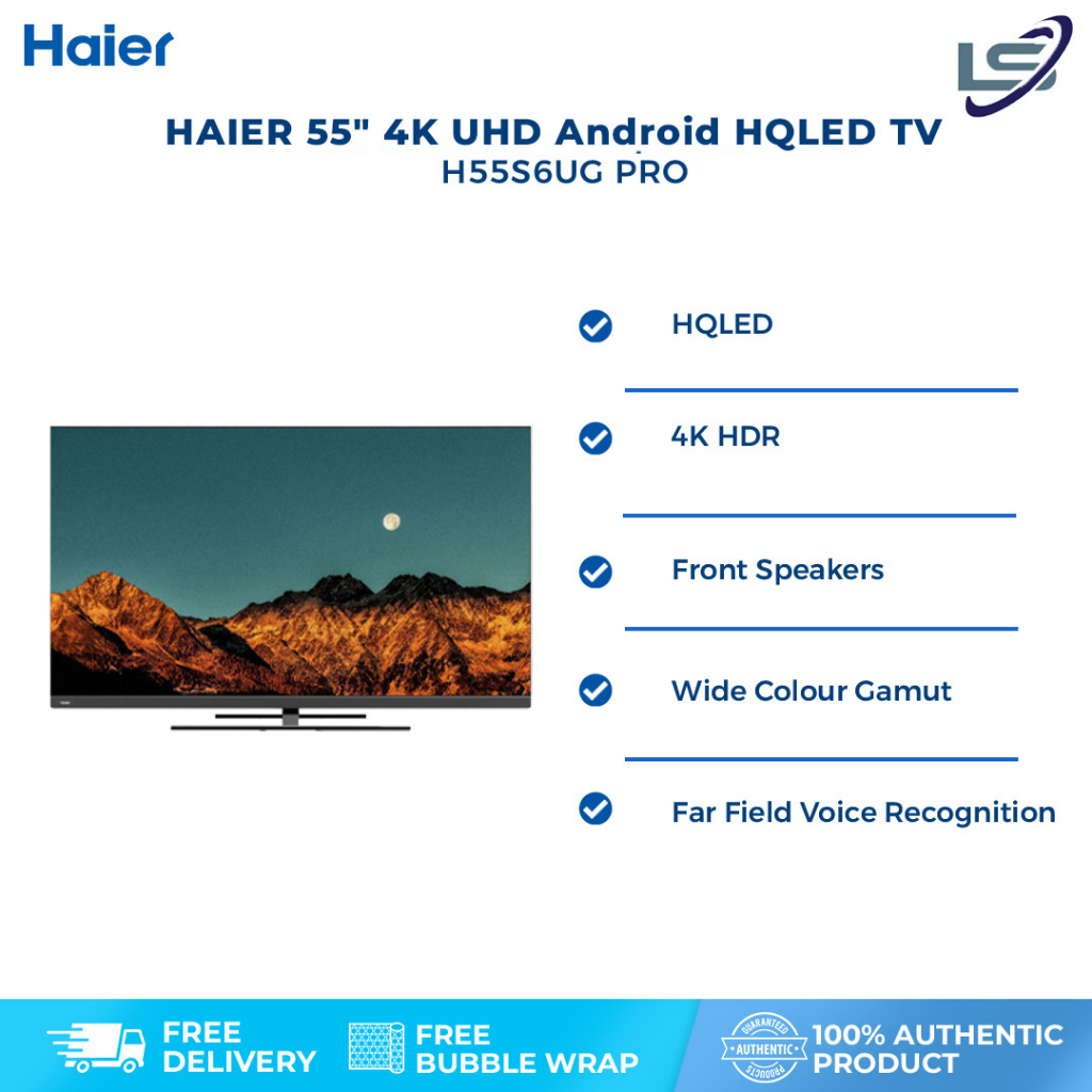 HAIER 55" 4K UHD Android HQLED TV H55S6UG PRO | Android 11 | Chromecast ...