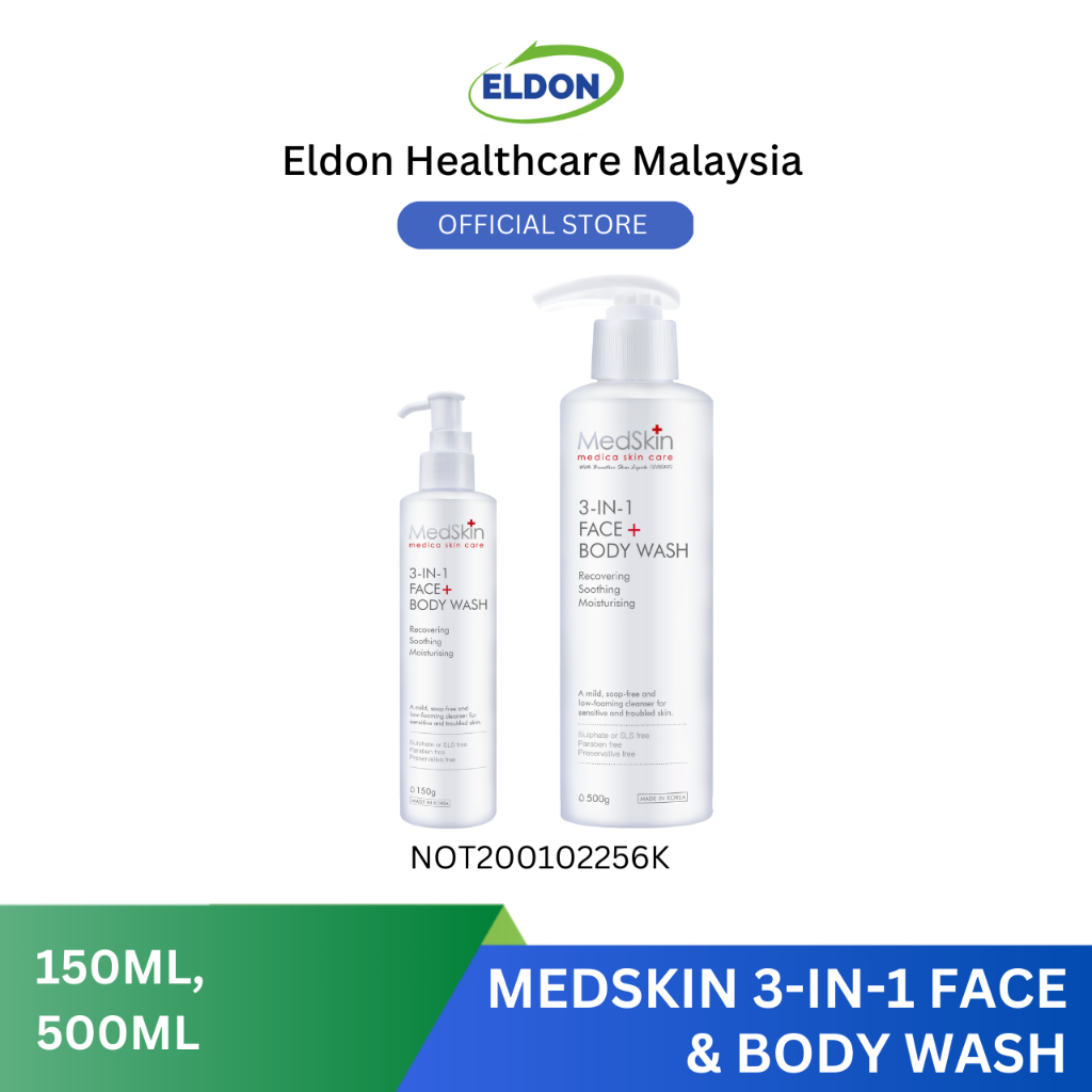 Medskin 3 In 1 Face + Body Wash Gentle Cleanser that Suits All Types of
