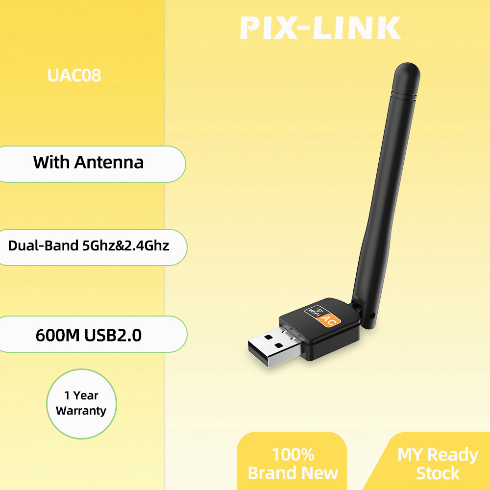 (MYREADY STOCK) PIXLINK USB Wifi Adapter 5G Dual Band Wifi Receiver 600M 1200M Wireless Dongle