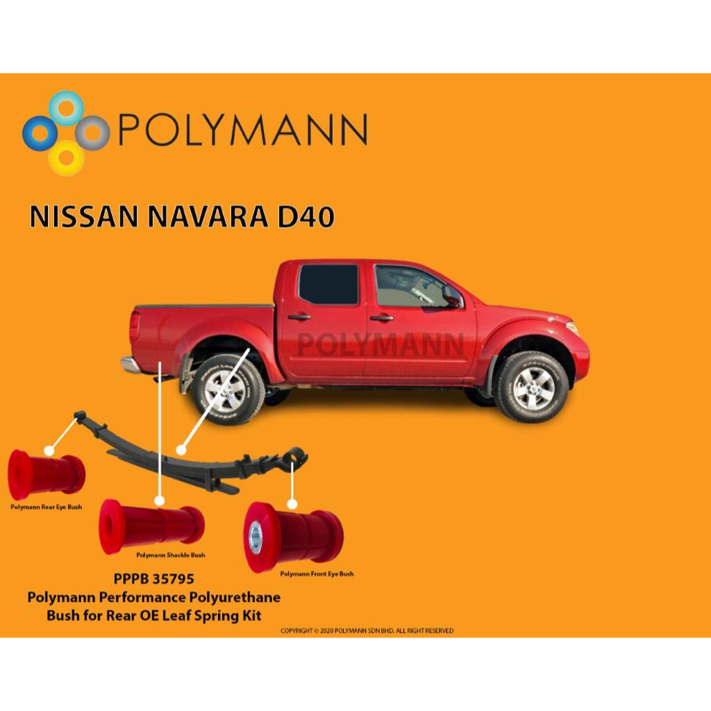 Polymann Navara D40 (2004 - 2014) Leaf Spring Performance Polyurethane ...
