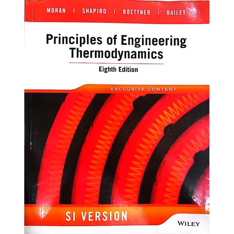 (Clearance) Principles Of Engineering Thermodynamics 8th Edition ...