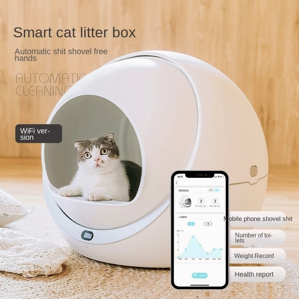 petree automatic Auto cat litter boxAutomatic Selfcleaning Litter Box Closed Tray Toilet Swivel
