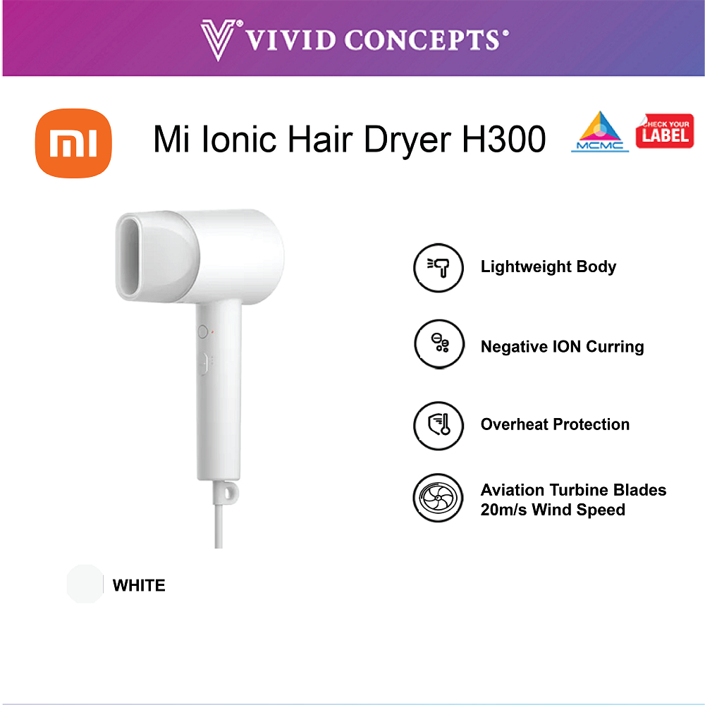 [Malaysia Set] XIAOMI MI Ionic Hair Dryer H300 - 50 Million Negative ...