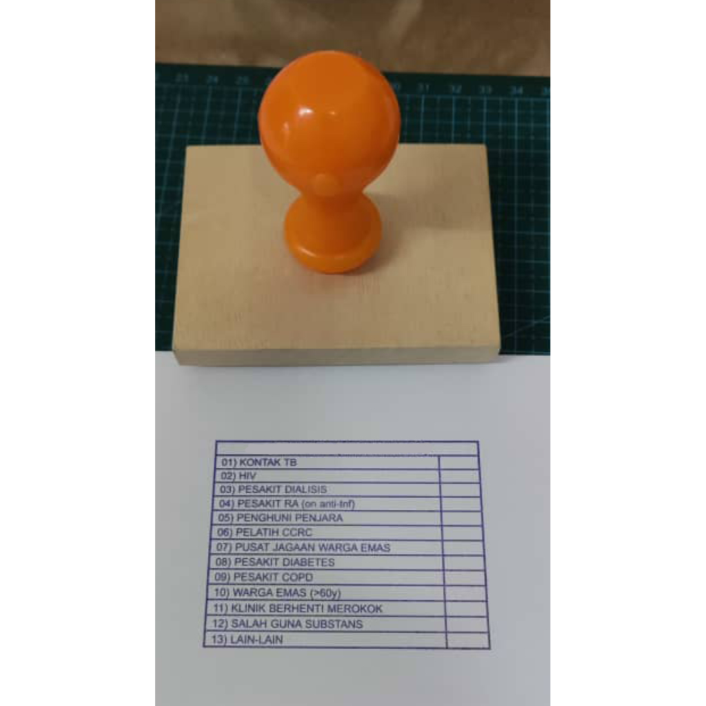 (EXTRA Large) Rubber Stamp Saiz Besar ( Kiraan Persegi ) 100 cm2 ke