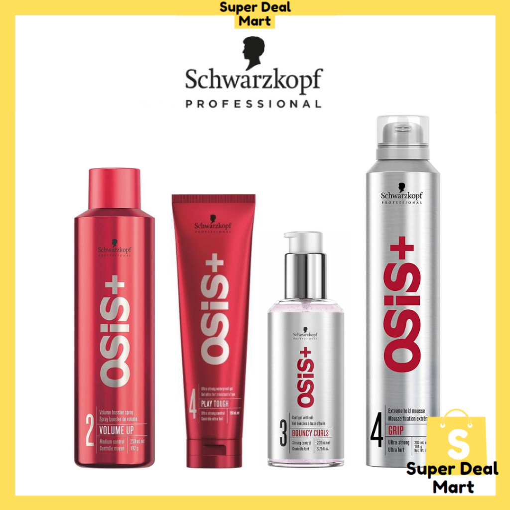 Schwarzkopf Osis Volume Up 250ml / Osis Play Tough 150ml / Osis Bouncy ...