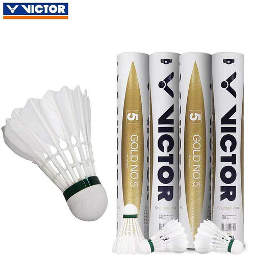 VICTOR Badminton Shuttlecocks Speed 77 ( Gold No.5 ) or ( Master No.10 ...