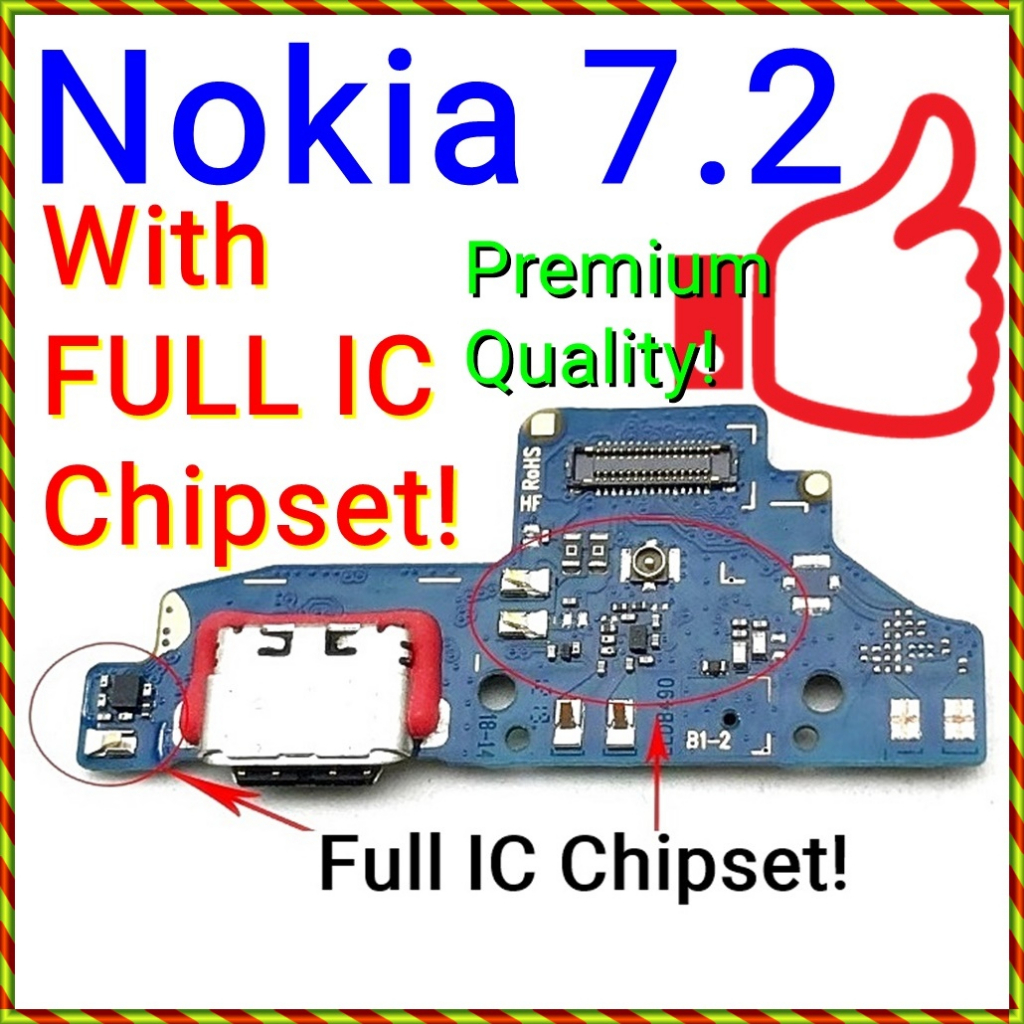 Connecteur De Charge Micro Pour Nokia 7.2 (TA-1181/1196) - Noir, Neuf D'origine