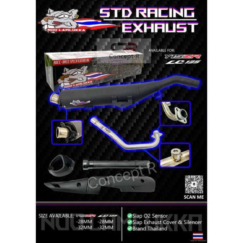 Noo Lamlukka Exhaust Y15ZR/LC135 Standard Cutting Shopee Malaysia