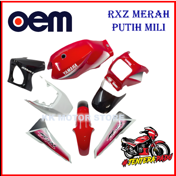 (100% OEM !!!) COVERSET RXZ BOSS OEM MERAH PUTIH MILI (FULL TANAM ...
