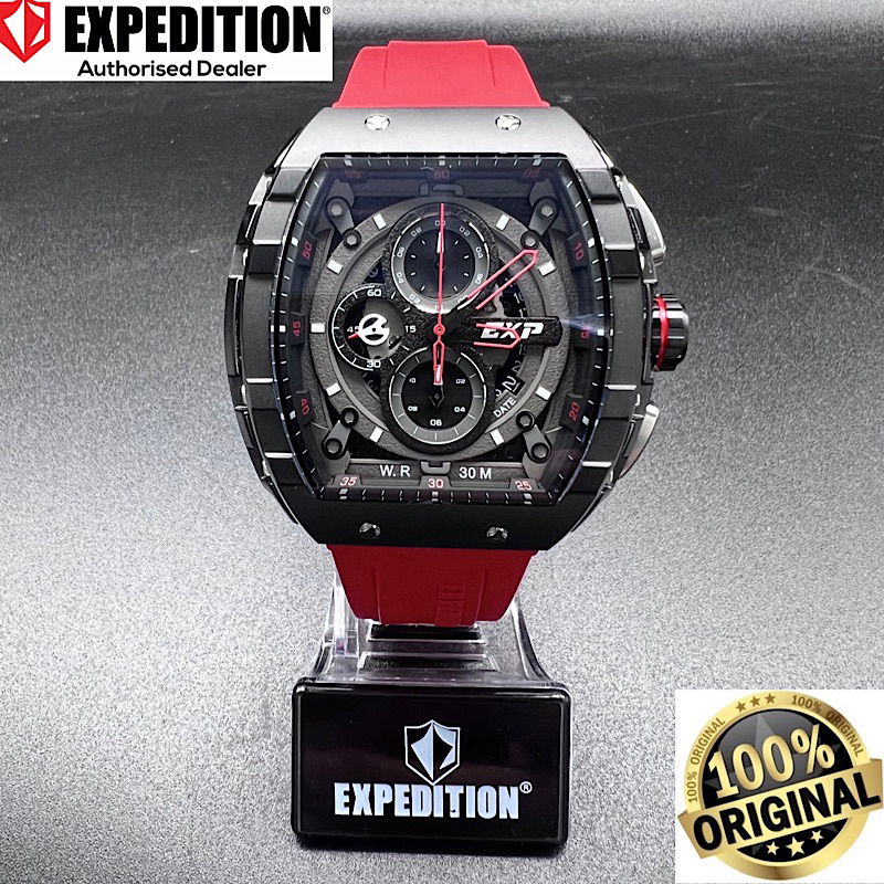 (Official Warranty) Expedition Chronograph Red Rubber Band Men Watch E6782MCRTBBARE Shopee