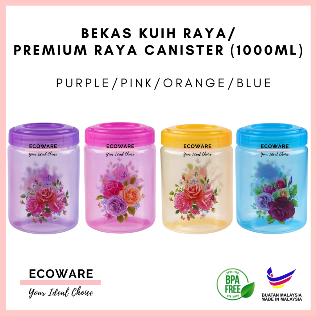 Bekas Kuih Raya/ Raya Cookies Container / Raya Flower Canister 2203 ...