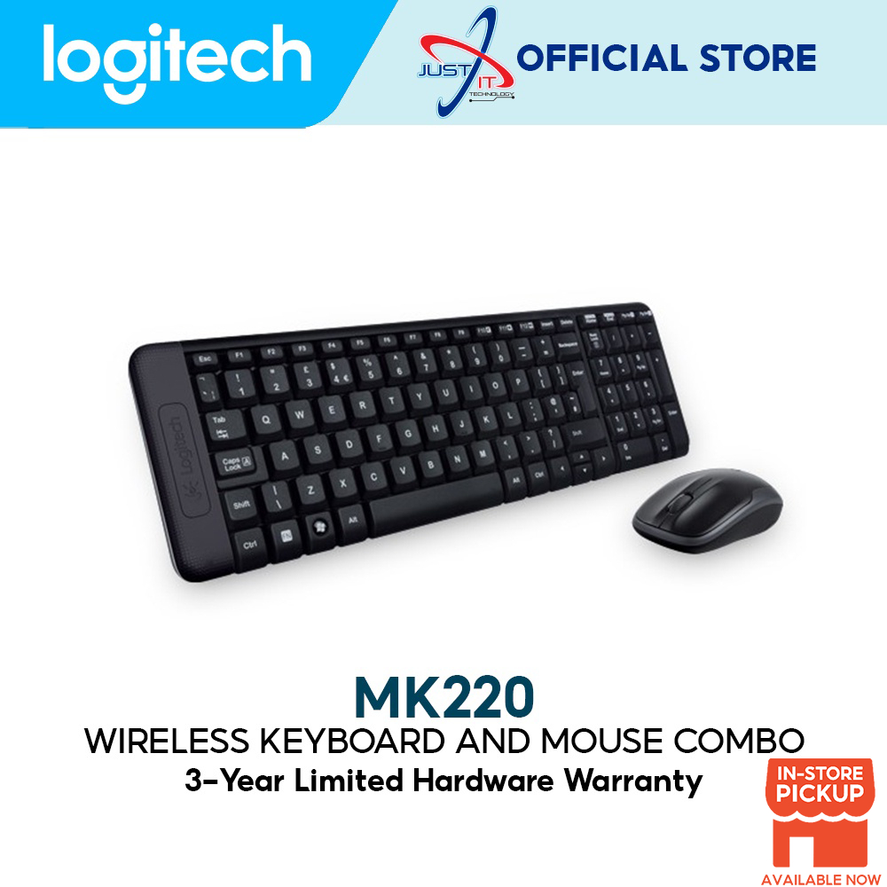 Logitech Mk220 Wireless Keyboard Mouse Combo ( 920003235 ) Shopee