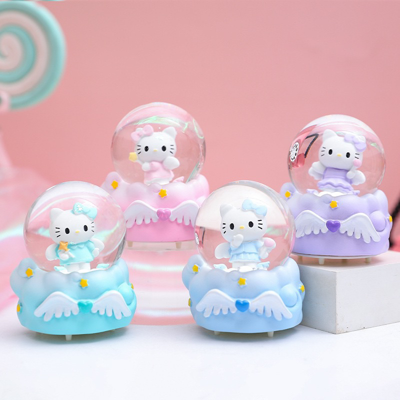 Hello Kitty Bola Kristal Crystal Ball Colorful Light Snowflake