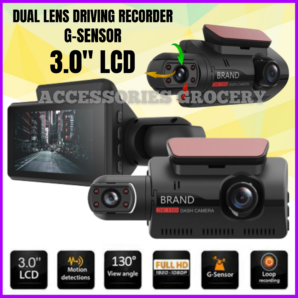 A68 Vehicle Blackbox DVR Dual Lens 1080 Full HD Car Video Recorder 3 ...