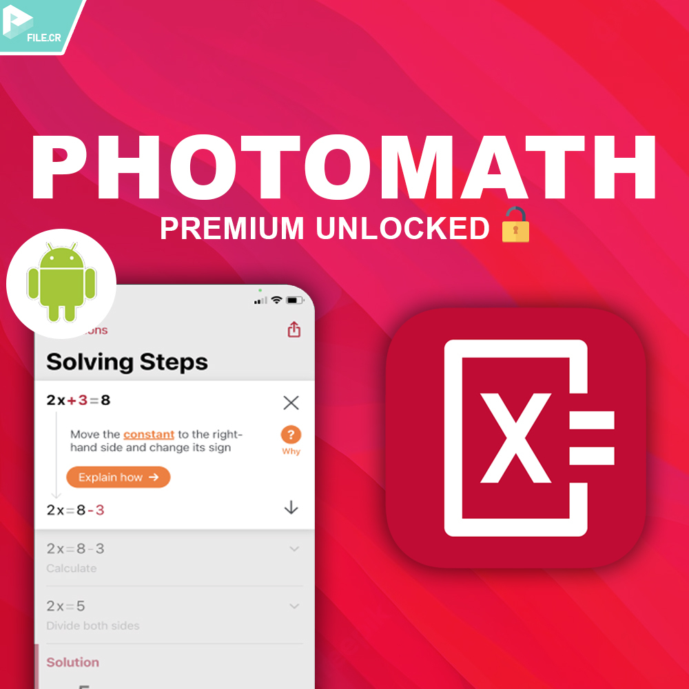 Photomath Premium Unlocked for Android APK OS 💯 EASY INSTALL 💯 LIFETIME PREMIUM 💯 FAST DELIVERY