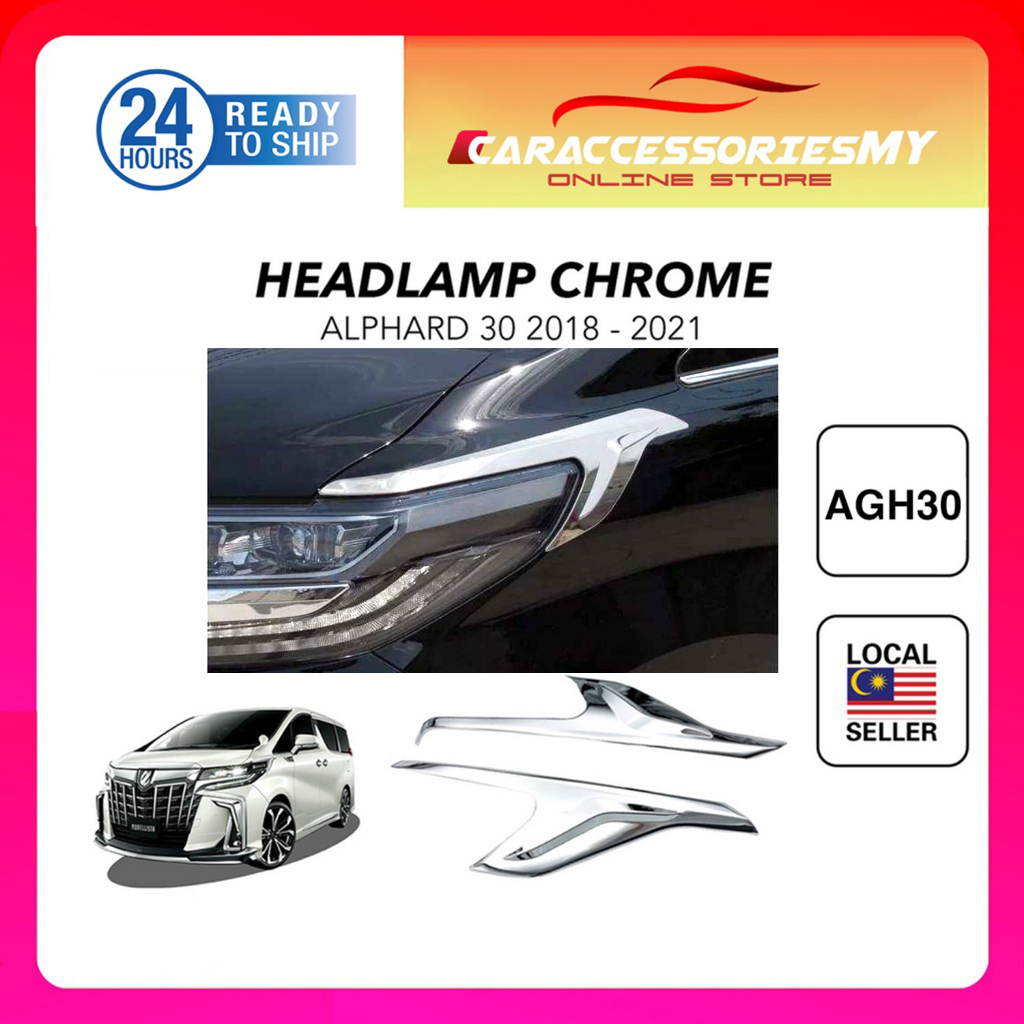 Toyota Alphard Vellfire AGH30 2015 2018 Modellista Head Lamp Chrome
