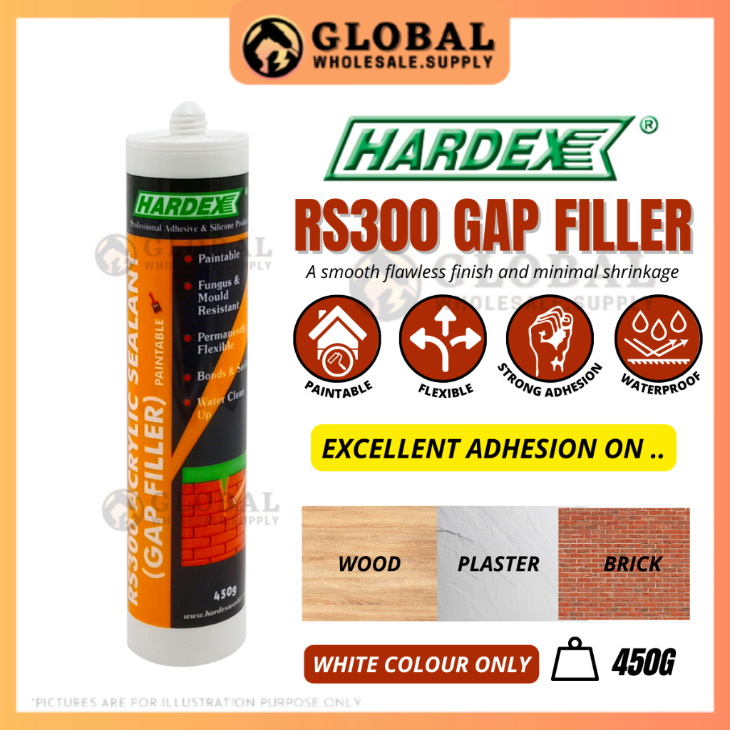 [READY STOCK] HARDEX RS300 Arcylic Sealant Gap Filler White Flexible
