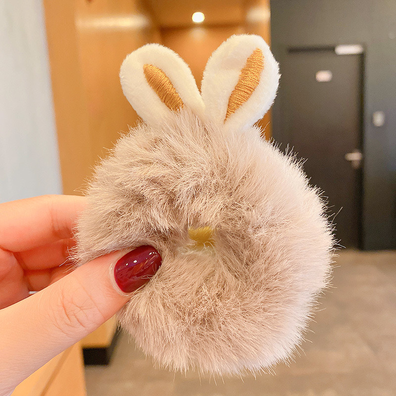 Flurry Rabbit Ears Cute Scrunchie Hairties 毛绒兔子耳朵可爱大肠发圈 Getah Rambut ...