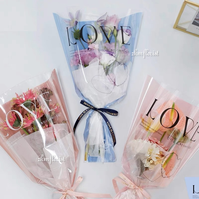 (30PCS) SINGLE LOVE Waterproof Flower Wrapping Paper Bouquet Gift ...