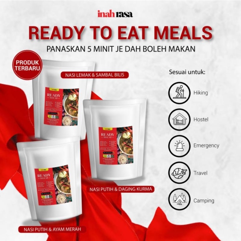 Ready To Eat RTE Inah Rasa Nasi Putih Daging Kurma Ayam Masak Merah ...