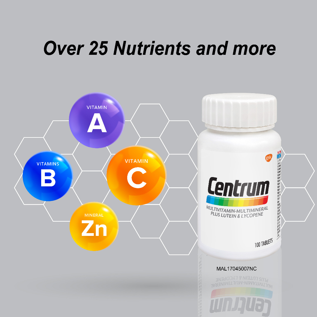 Centrum Multivitamin-Multimineral Plus Lutein Healthy Eyes & Lycopene ...