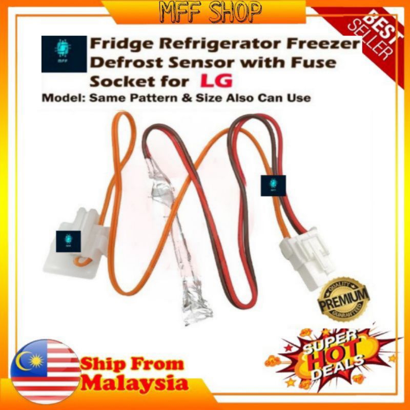 LG FRIDGE REFRIGERATOR FREEZER DEFROST SENSOR WITH THERMAL FUSE WITH
