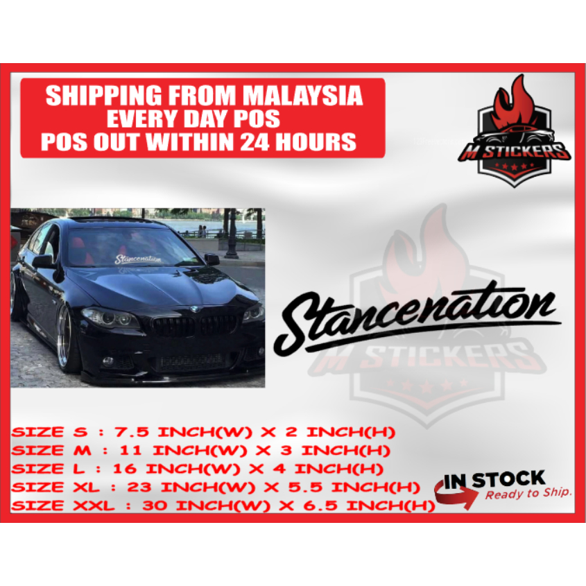 STANCENATION CAR STICKER WINDSCREEN STICKER STANCE LOWER MYVI CIVIC ...