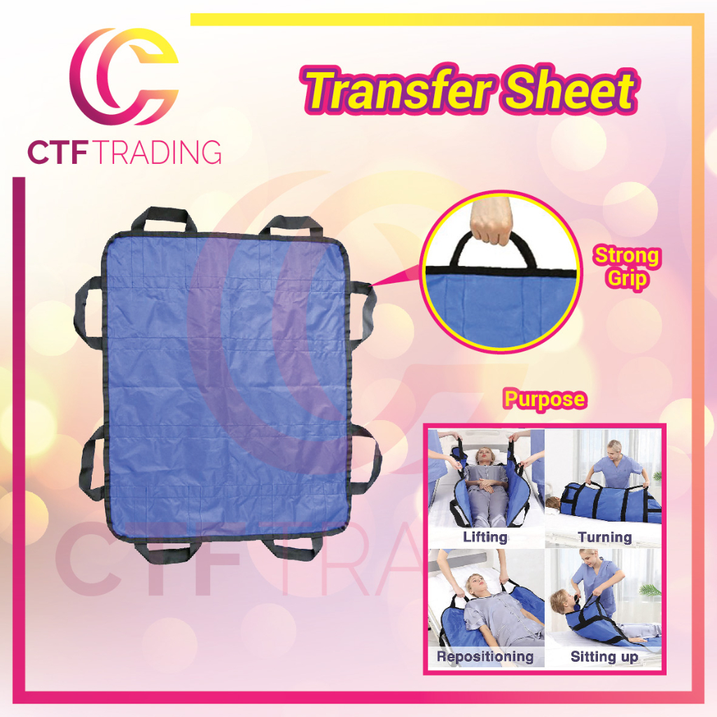 Multipurpose Turning Lifting Disable Patient Transferring Positioning Bed Pad with Handles