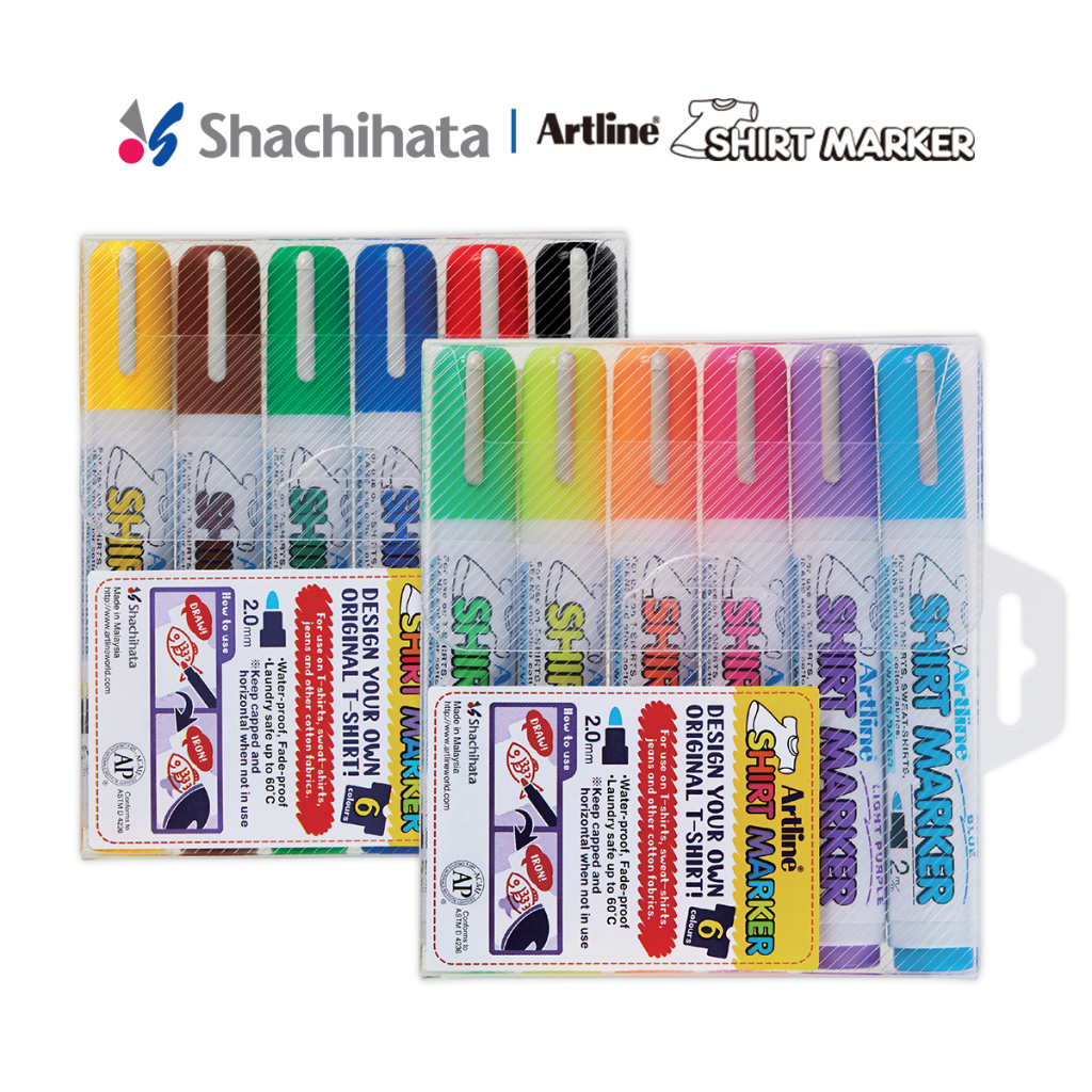 Artline TShirt Marker 6 Colours Set Shopee Malaysia