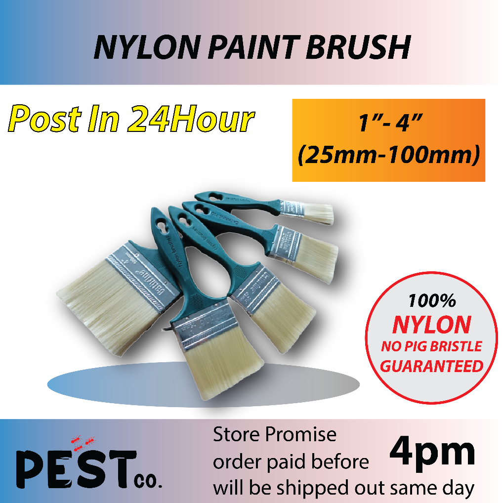 [HALAL] Nylon Paint Brush (1'' to 4'') 710 Wall Painting Berus Cat