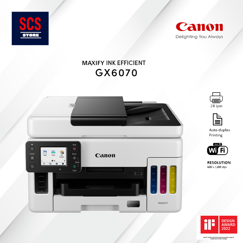 Canon Gx6070 Maxify Gx6070 Easy Refillable Ink Tank Wireless Multi Function Business Printer 0301