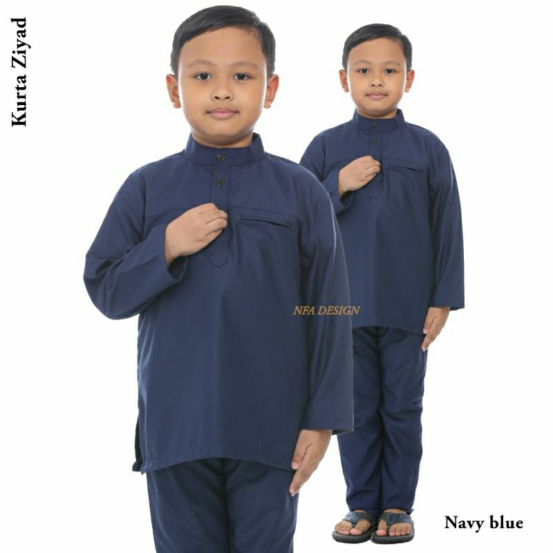 Kurta Kids Ziyad. Kurta Raya 2024. Kurta Lengan panjang. Kurta set ...