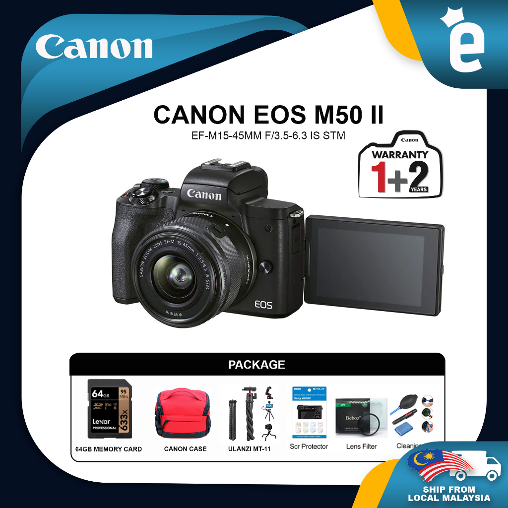 Canon EOS M50II 1545mm Lens (Canon Malaysia 3 Year Warranty) Shopee
