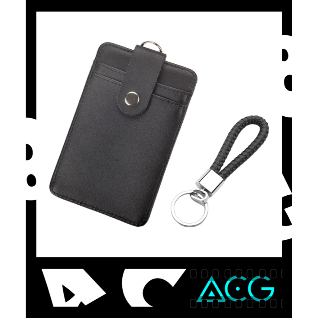 ID Card/IC Card Holder with Key Lanyard Real Leather 3 Pockets Series Shopee Malaysia