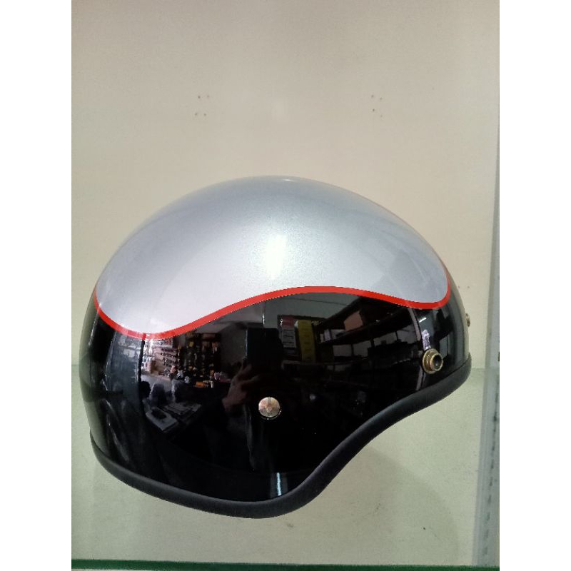 Laser 2 tone half cut helmet Shopee Malaysia