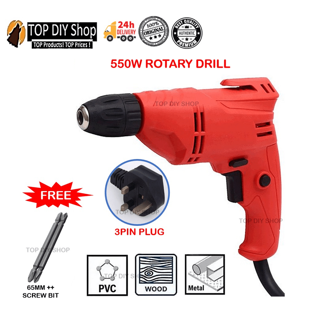 550W High Quality Electric Hand Drill Screwdriver Drill Rotary