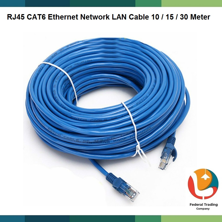 RJ45 CAT6 Ethernet Network LAN Cable 10 / 15 / 30 Meter Kabel LAN ...