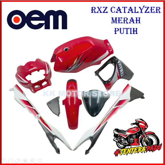 (100% OEM !!!) COVERSET RXZ CATALYZER OEM MERAH PUTIH (FULL TANAM ...