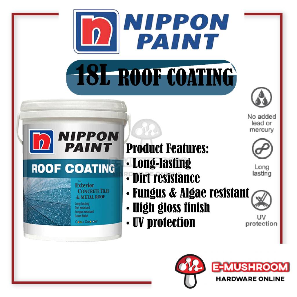 18L Nippon Paint Roof Coating (Cat Bumbung) | Shopee Malaysia